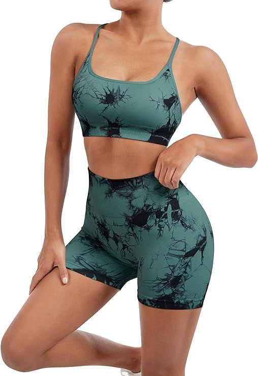 Seamless Workout Set | Strappy Sports Bra & High Waist Booty Shorts | Women’s Fitness Outfit Seamless Workout Set | Strappy Sports Bra & High Waist Booty Shorts | Women’s Fitness Outfit
