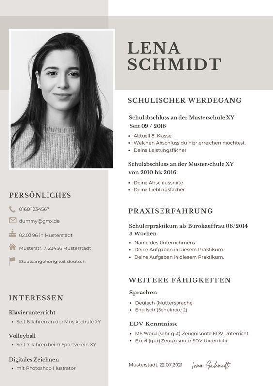 Bewerbungsvorlagen Set Lena Schmidt Boho Beige Bewerbungsvorlagen Set Lena Schmidt Boho Beige
