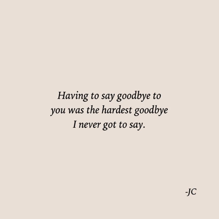 Saying goodbye Saying goodbye