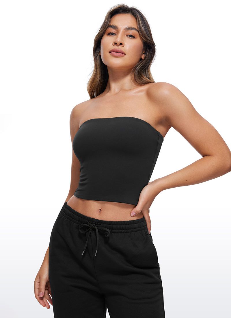 Butterluxe Double Lined Strapless Top Black Tie Dye Flowers-XS Butterluxe Double Lined Strapless Top Black Tie Dye Flowers-XS