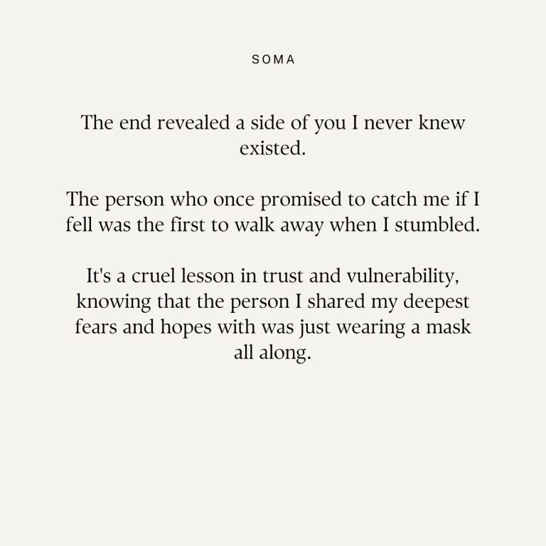 The end revealed a side of you I never knew existed. The end revealed a side of you I never knew existed.
