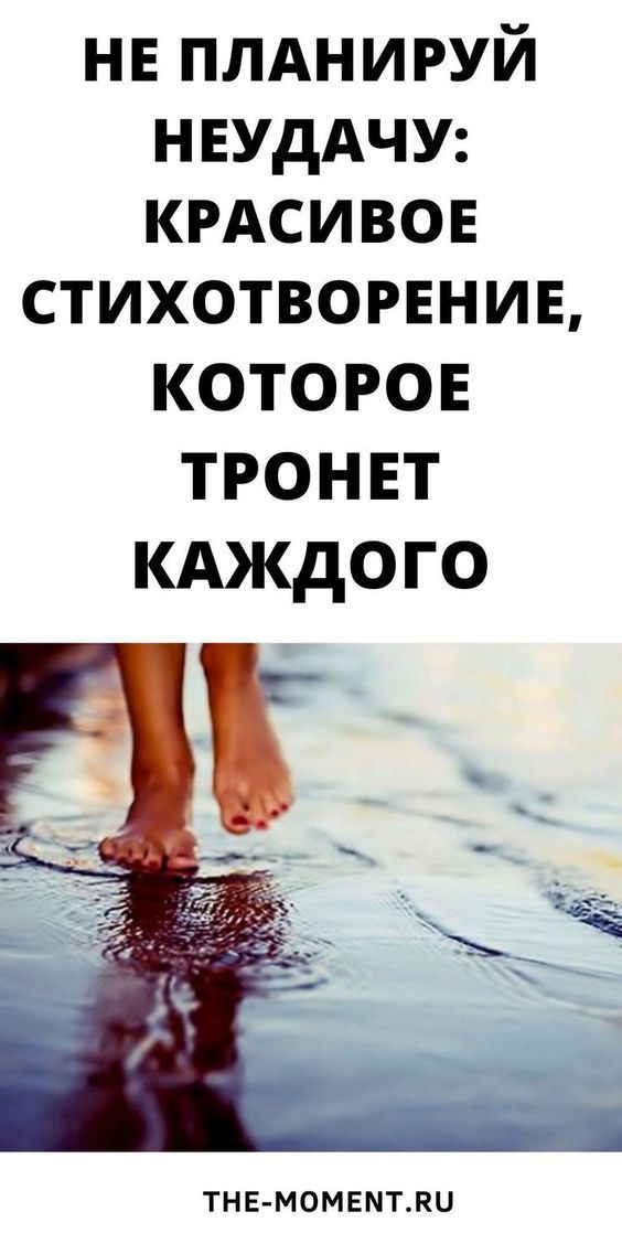Не планируй неудачу. Красивое стихотворение!