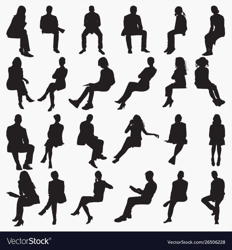 Sitting silhouettes vector image on VectorStock Sitting silhouettes vector image on VectorStock