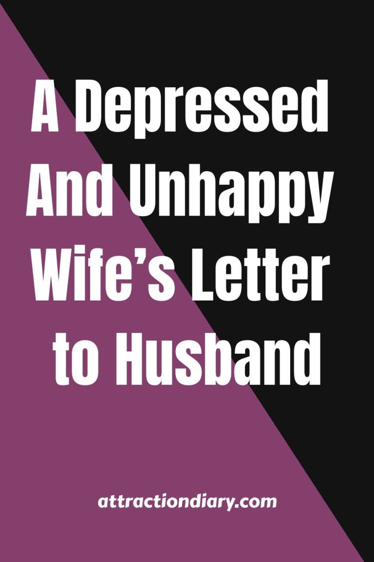 A Depressed And Unhappy Wife’s Letter to Husband A Depressed And Unhappy Wife’s Letter to Husband
