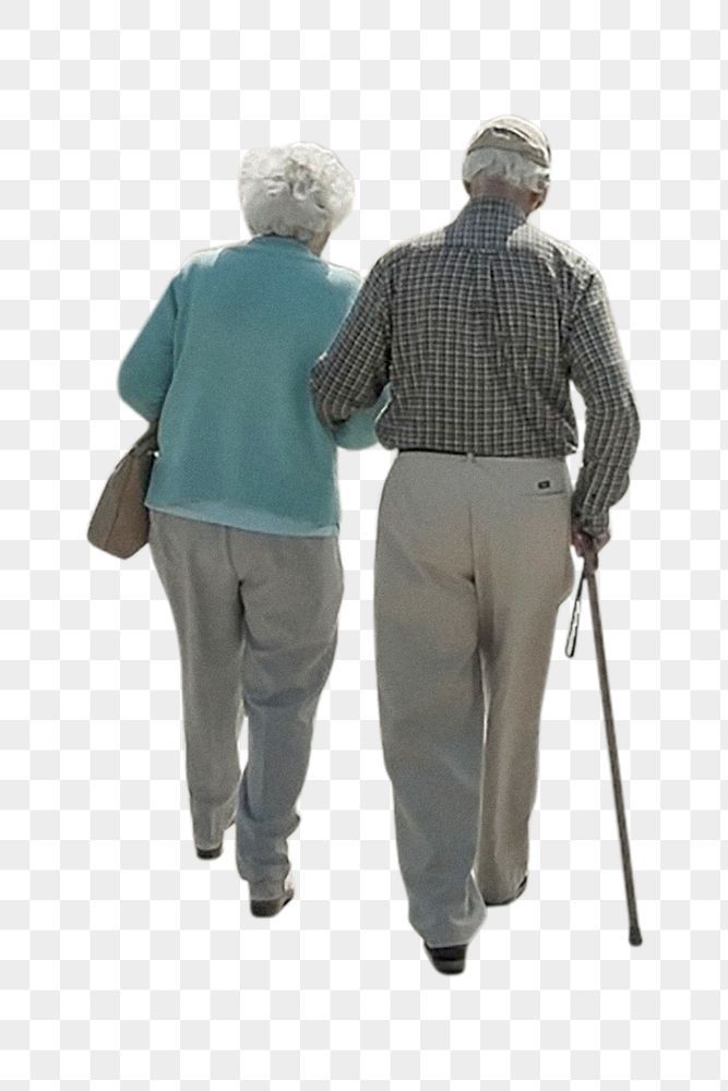 Download premium png of Senior couple png sticker, walking together, transparent background by Chat about png, people, man, collage, and woman 6173656