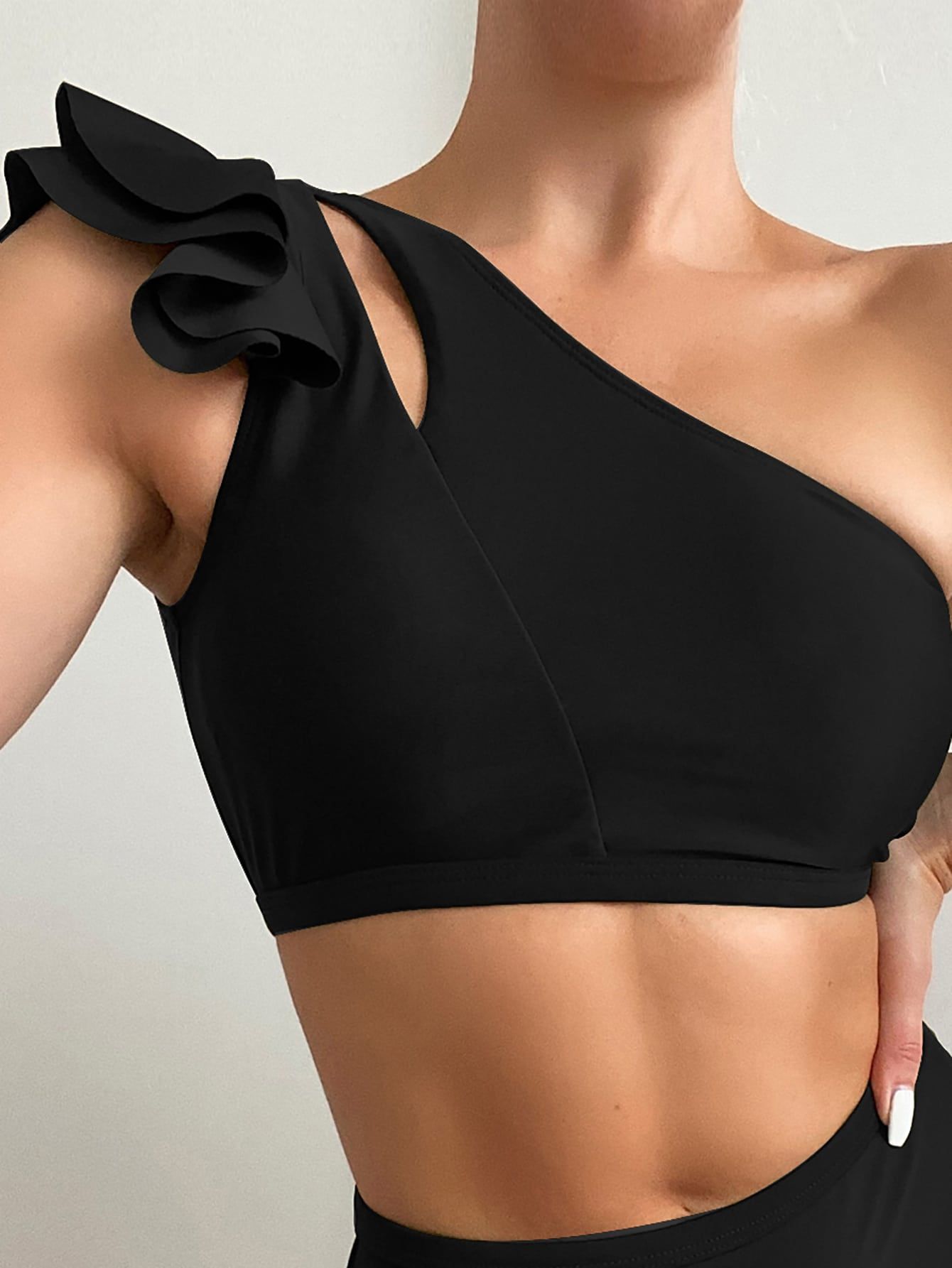 Ruffle One Shoulder Bikini Top Ruffle One Shoulder Bikini Top