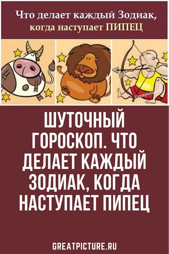 Шуточный гороскоп. Что делает каждый Зодиак, когда наступает пипец Шуточный гороскоп. Что делает каждый Зодиак, когда наступает пипец