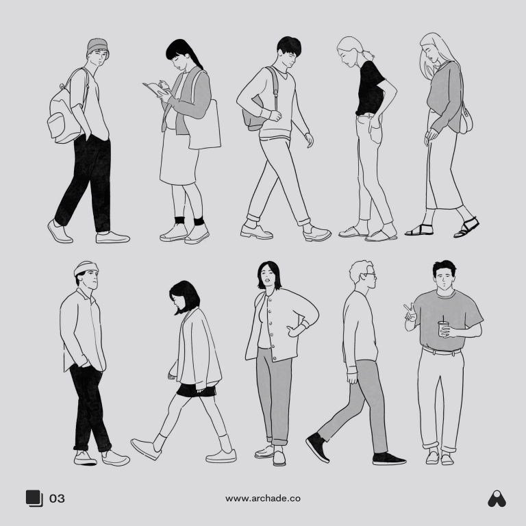 Vector People Silhouettes for Architecture Design Vector People Silhouettes for Architecture Design