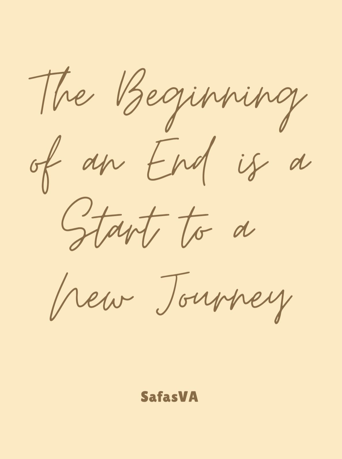A Journey of new beginnings A Journey of new beginnings