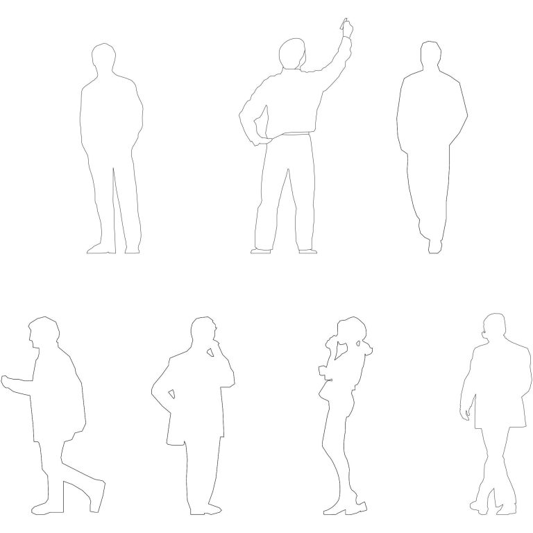 Personnes 2D debout, entourage Personnes 2D debout, entourage