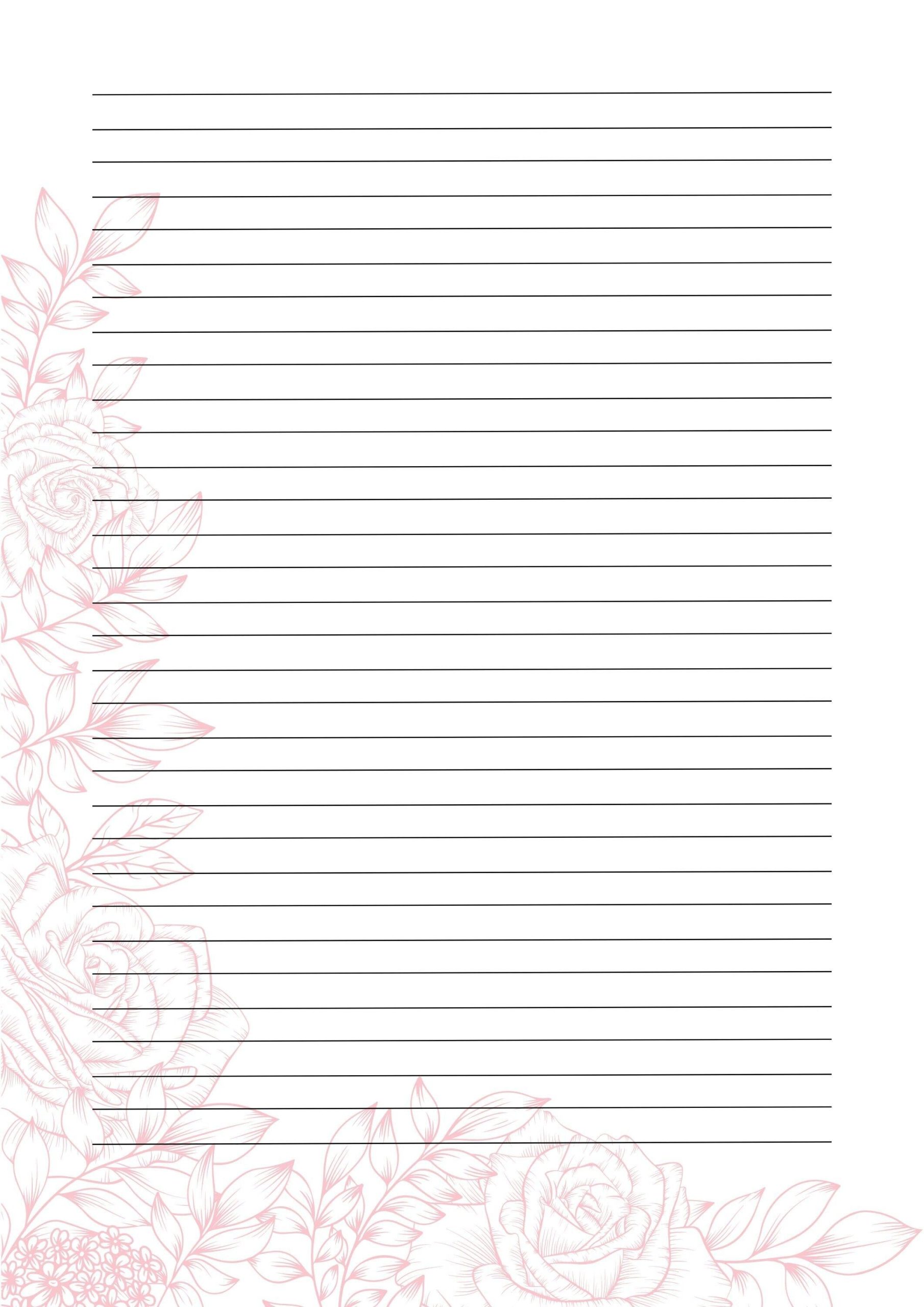 Printable Floral Stationär Gefüttert & Ungefüttert
