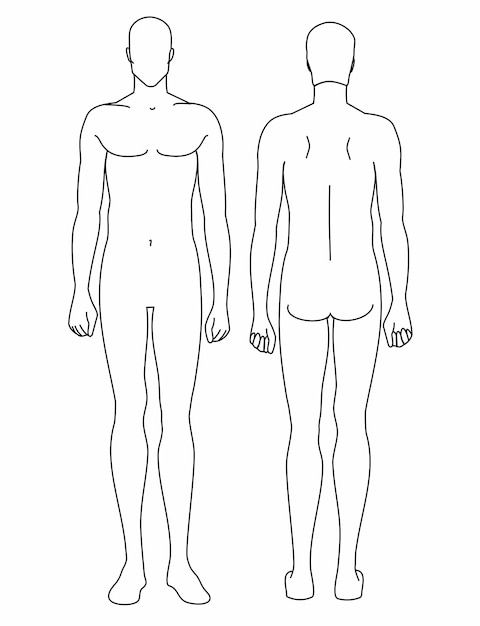 Premium Vector | Fashion template of man in different poses 9 head size for technical drawing Premium Vector | Fashion template of man in different poses 9 head size for technical drawing