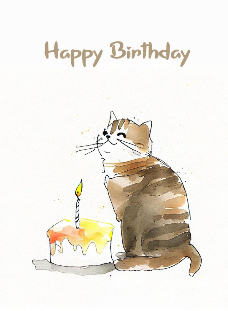 Watercolor Card Cat Birthday Card Kitten Birthday Card Kitty Card Greeting Cards – Etsy Watercolor Card Cat Birthday Card Kitten Birthday Card Kitty Card Greeting Cards – Etsy