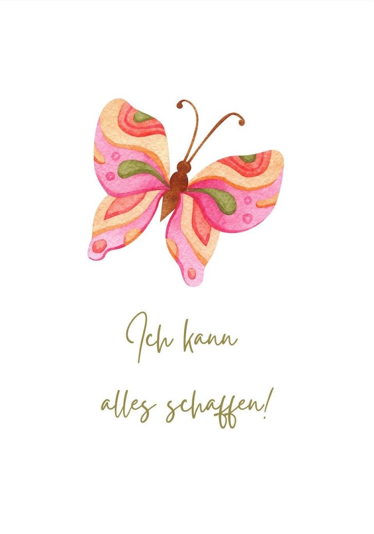 Schmetterling-Poster Ich kann alles schaffen!- Printable zum Download – Deutsch Schmetterling-Poster Ich kann alles schaffen!- Printable zum Download – Deutsch