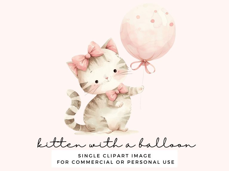 Clipart chaton mignon – clipart chat avec un ballon pour art mural de chambre d’enfant, invitations de fête d’enfants, baby showers – usage commercial PNG Transparent Clipart chaton mignon – clipart chat avec un ballon pour art mural de chambre d’enfant, invitations de fête d’enfants, baby showers – usage commercial PNG Transparent