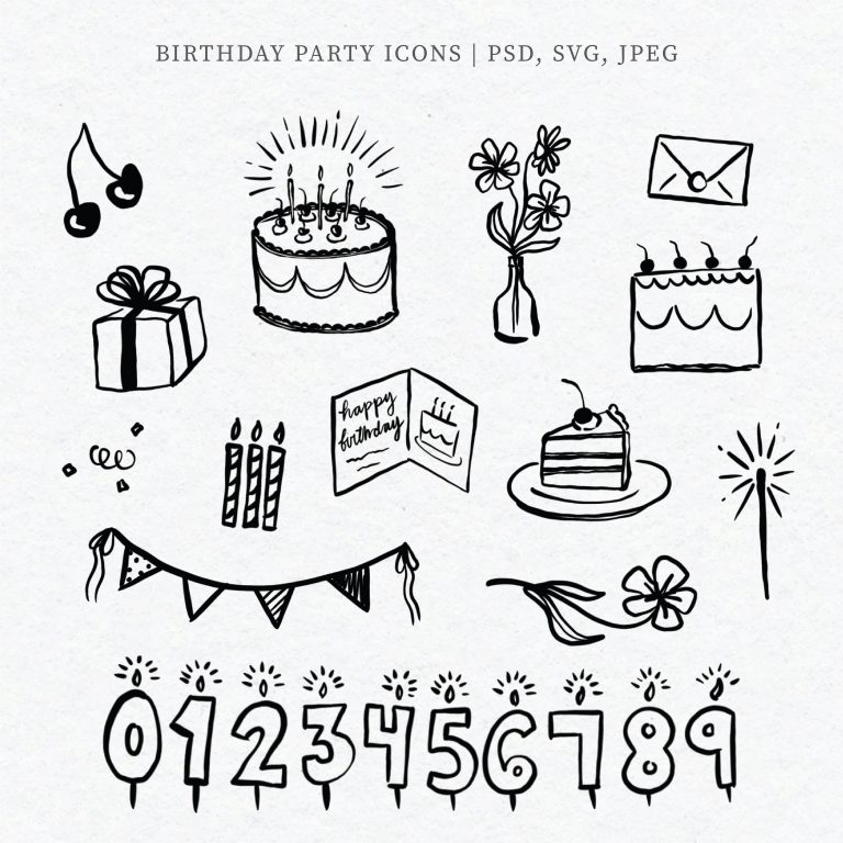 Clipart joyeux anniversaire, images clipart fête d’anniversaire dessinées à la main, ballons et bannières de fête, doodle de gâteau, clipart anniversaire dessinés à la main Clipart joyeux anniversaire, images clipart fête d’anniversaire dessinées à la main, ballons et bannières de fête, doodle de gâteau, clipart anniversaire dessinés à la main