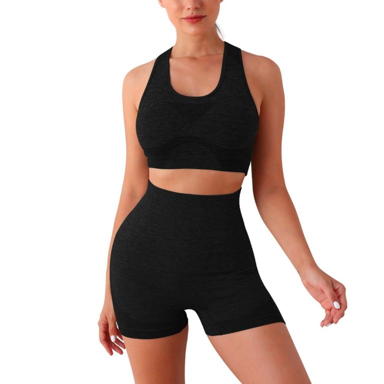 TOEECY 2 Pcs Gym Sets For Women Tracksuit with Padded Sport Bra Full Set Crop Tank High Waist Outfits Workout Yoga Shorts Leggings Gym Clothes Athletic Fitness Sportswear