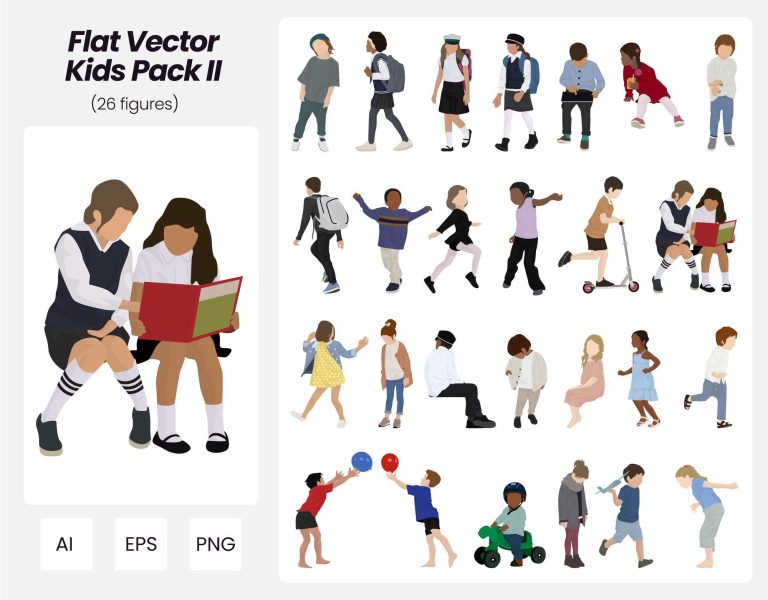 Pack de 2 enfants vectoriels plats / Pack de 26 illustrations vectorielles pour enfants / Téléchargement instantané / AI – PNG – EPS / Personnes découpées Pack de 2 enfants vectoriels plats / Pack de 26 illustrations vectorielles pour enfants / Téléchargement instantané / AI – PNG – EPS / Personnes découpées