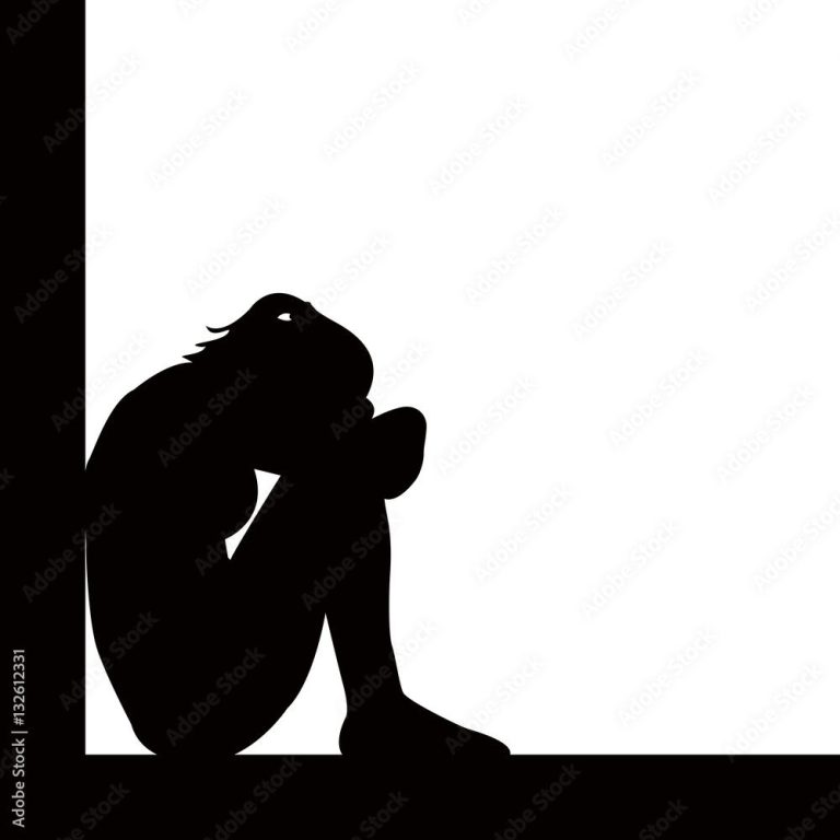 Silhouette of sad woman Stock Vector Silhouette of sad woman Stock Vector