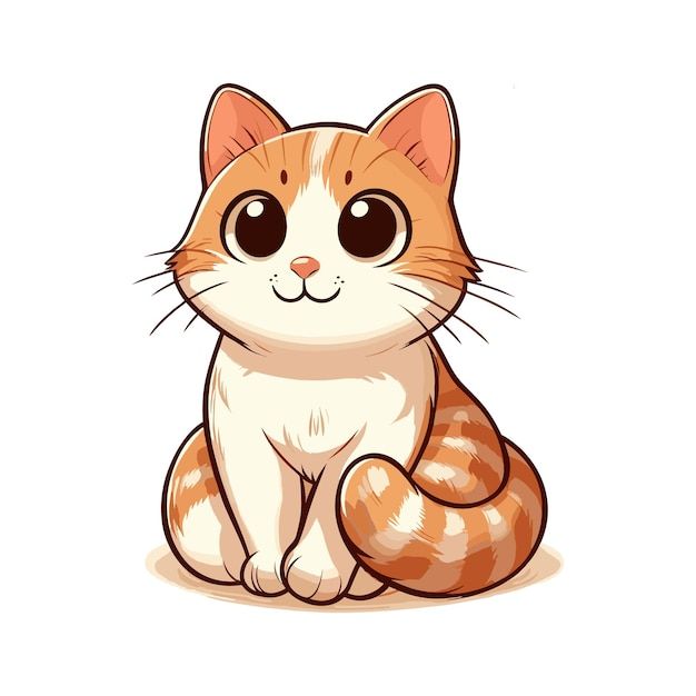 Premium Vector | Cute cat cartoon vector on white background Premium Vector | Cute cat cartoon vector on white background