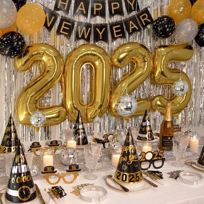 VOMGEB1 New Year’s Eve 2025 Party Kit, Happy New Year Decorations in Golden | 12 | Wayfair VOMGEB1 New Year’s Eve 2025 Party Kit, Happy New Year Decorations in Golden | 12 | Wayfair