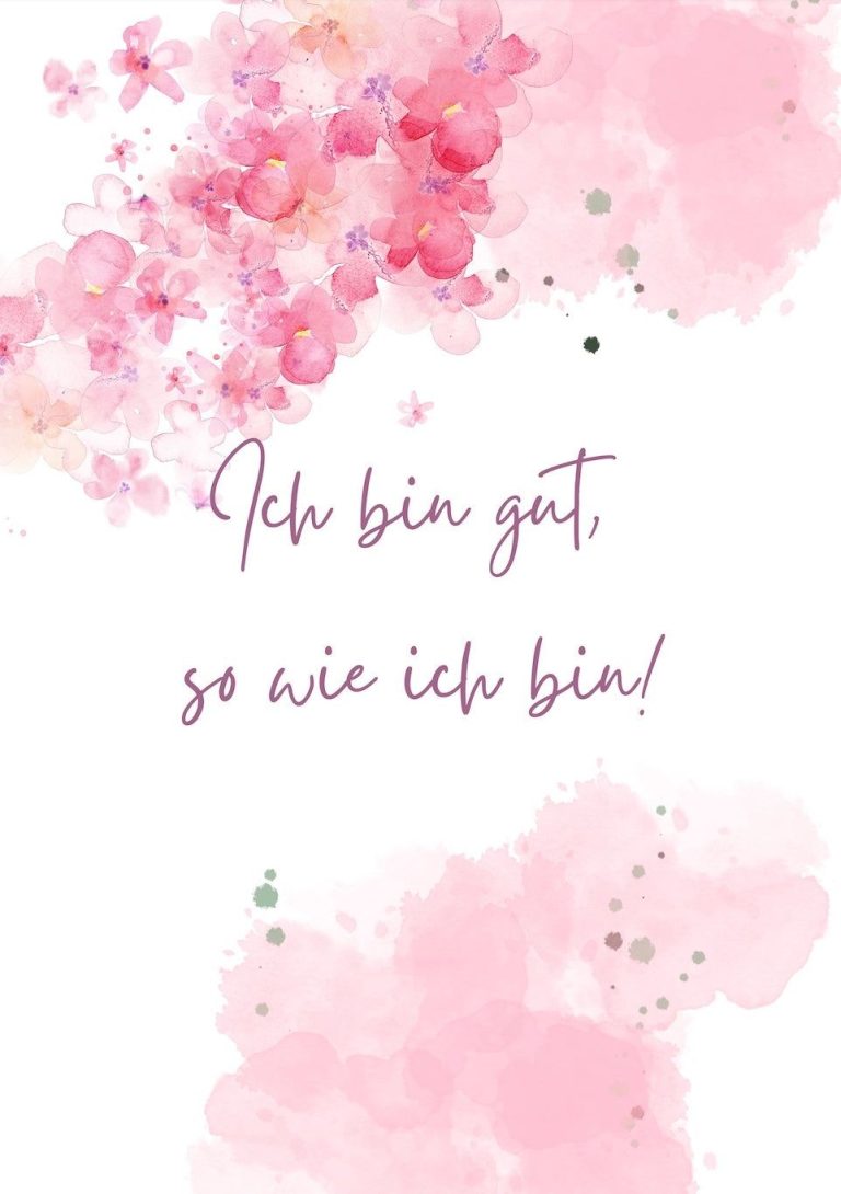Watercolor-Poster in Rosa Ich bin gut, so wie ich bin!- Printable zum Download – Englisch Watercolor-Poster in Rosa Ich bin gut, so wie ich bin!- Printable zum Download – Englisch