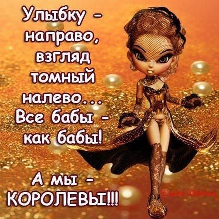 Открытка, фраза, Все бабы как бабы а мы королевы. Открытки Открытка, картинка, фразы, фраза, фразочка, фразочки, прикол, прикольная открытка, цитата, цитаты, слова о женщинах, позитив, позитивные открытки, прикольные картинки скачать бесплатно онлайн Открытка, фраза, Все бабы как бабы а мы королевы. Открытки Открытка, картинка, фразы, фраза, фразочка, фразочки, прикол, прикольная открытка, цитата, цитаты, слова о женщинах, позитив, позитивные открытки, прикольные картинки скачать бесплатно онлайн