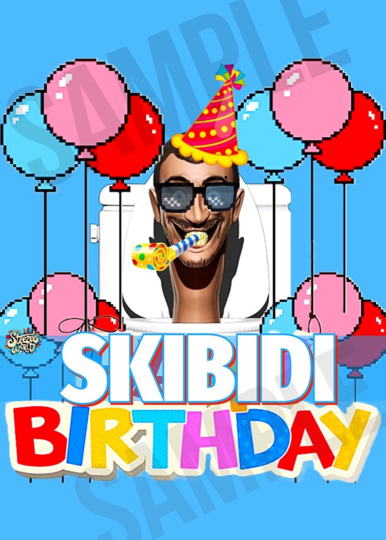Lot de 5 cartes d’anniversaire Skibidi pour enfants à télécharger au format PNG Lot de 5 cartes d’anniversaire Skibidi pour enfants à télécharger au format PNG