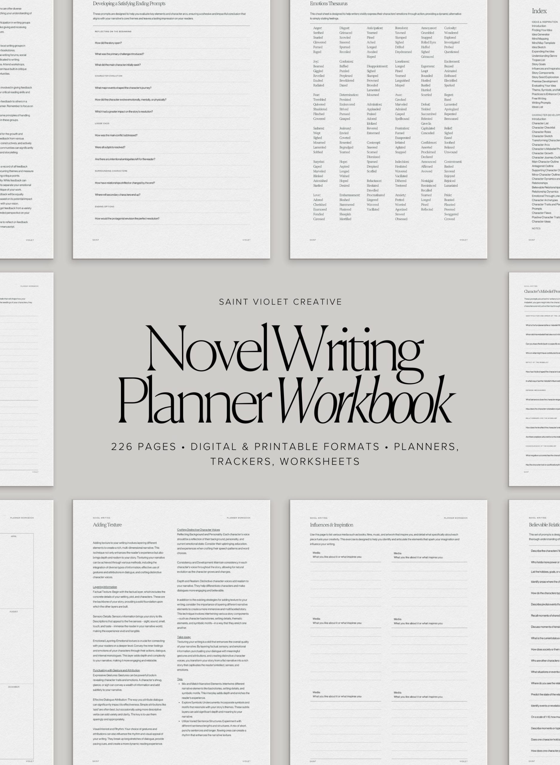 Agenda numérique écriture roman pour auteur Planificateur Tracer un roman pour écrivain Cahier d’exercices imprimable Comment écrire un agenda créatif Journal d’écriture
