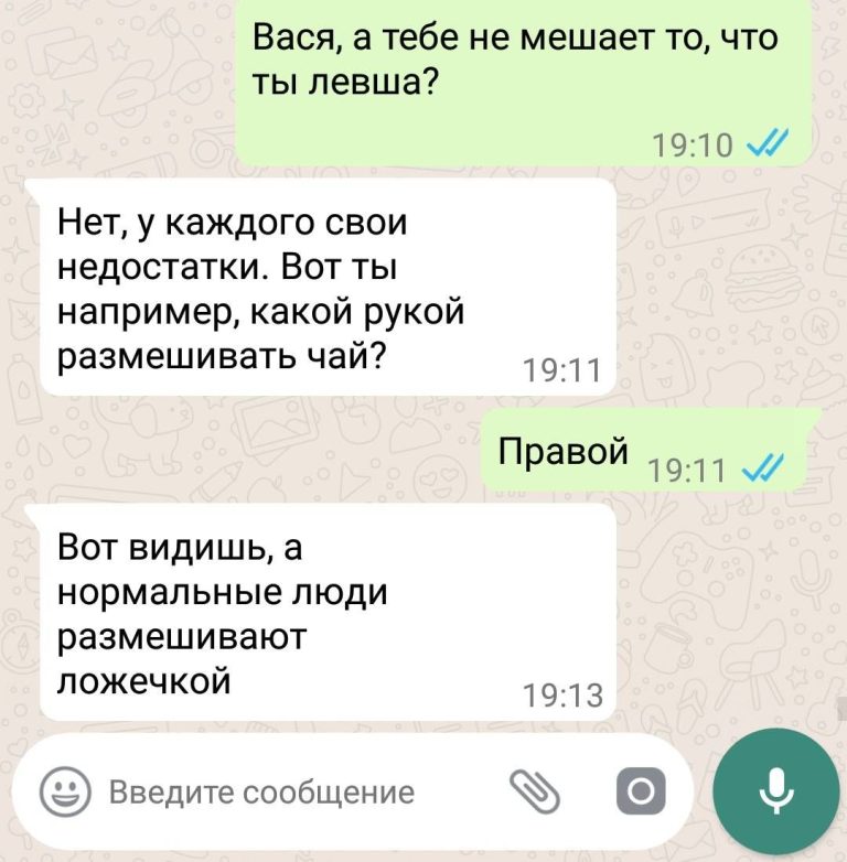 Дюжина примеров комичных бесед в мессенджерах Дюжина примеров комичных бесед в мессенджерах