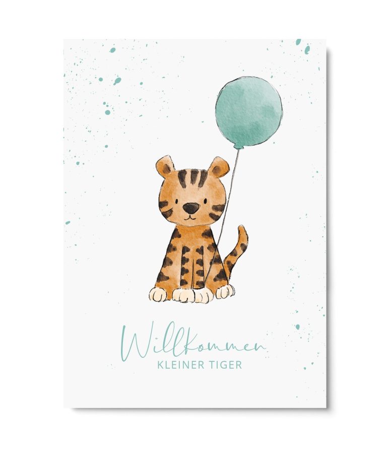 Karte Willkommen kleiner Tiger Karte Willkommen kleiner Tiger