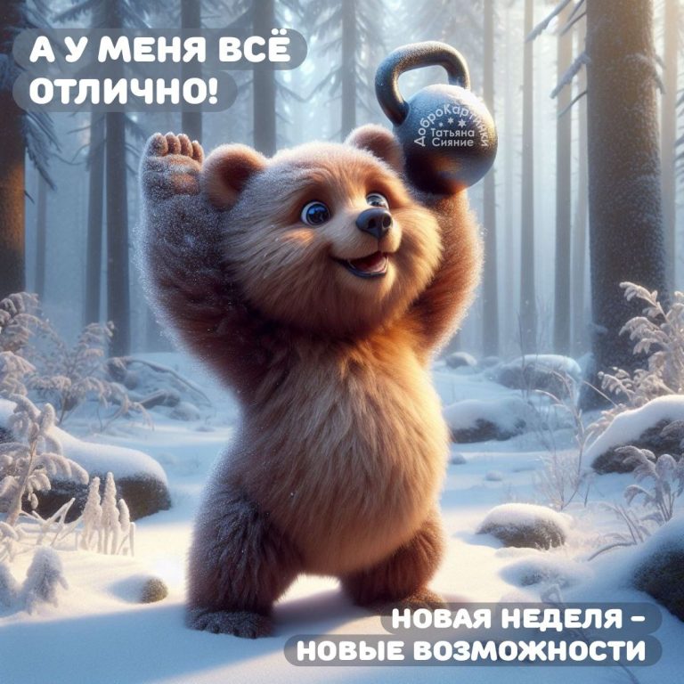 Медвежонок с гирей в лесу в понедельник Медвежонок с гирей в лесу в понедельник