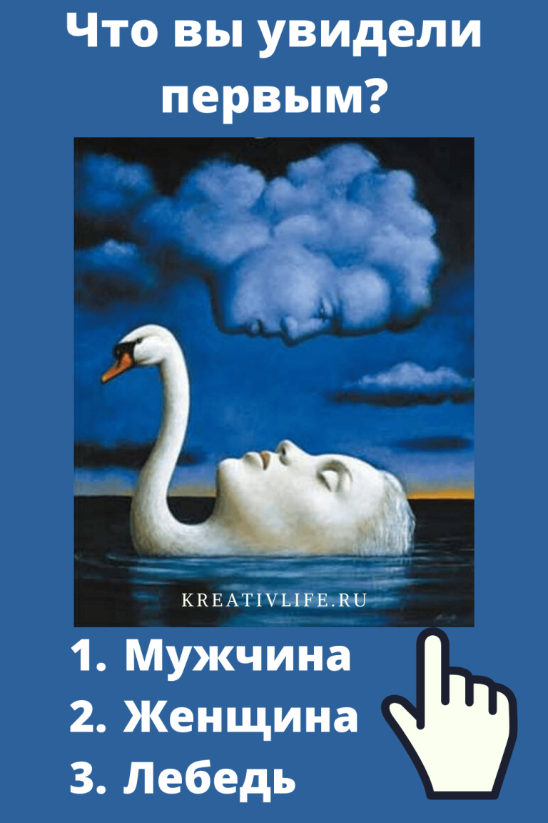 Тест: что вы увидели первым? Мужчина, женщина или лебедь. Тест: что вы увидели первым? Мужчина, женщина или лебедь.