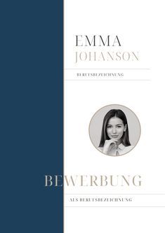Lebenslauf Vorlage Emma Johanson Blau Gold