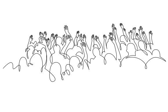 Cheerful crowd cheering illustration Cheerful crowd cheering illustration