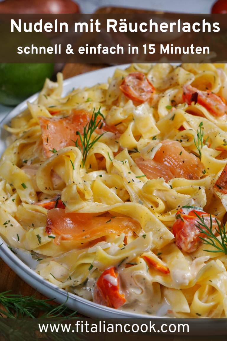 Nudeln mit Räucherlachs und Frischkäse – schnelles Rezept in 15 Min