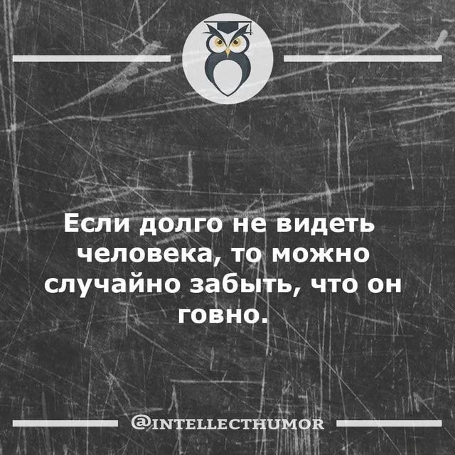 Если долго не видеть человека, то можно случайно забыть, что он говно. – АйДаПрикол