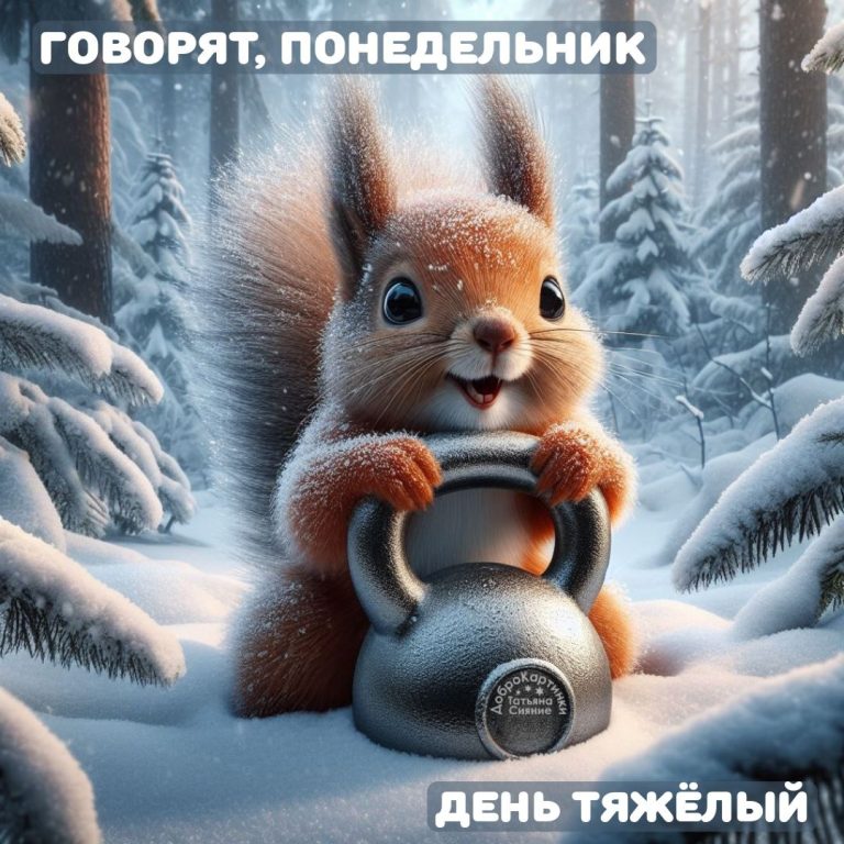 Белочка в лесу с гирей в понедельник Белочка в лесу с гирей в понедельник